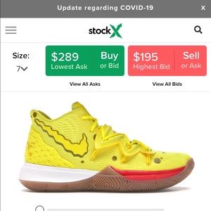 Nike kyrie 5 spongebob edition size 7 sold